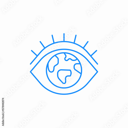 eye world icon sign vector