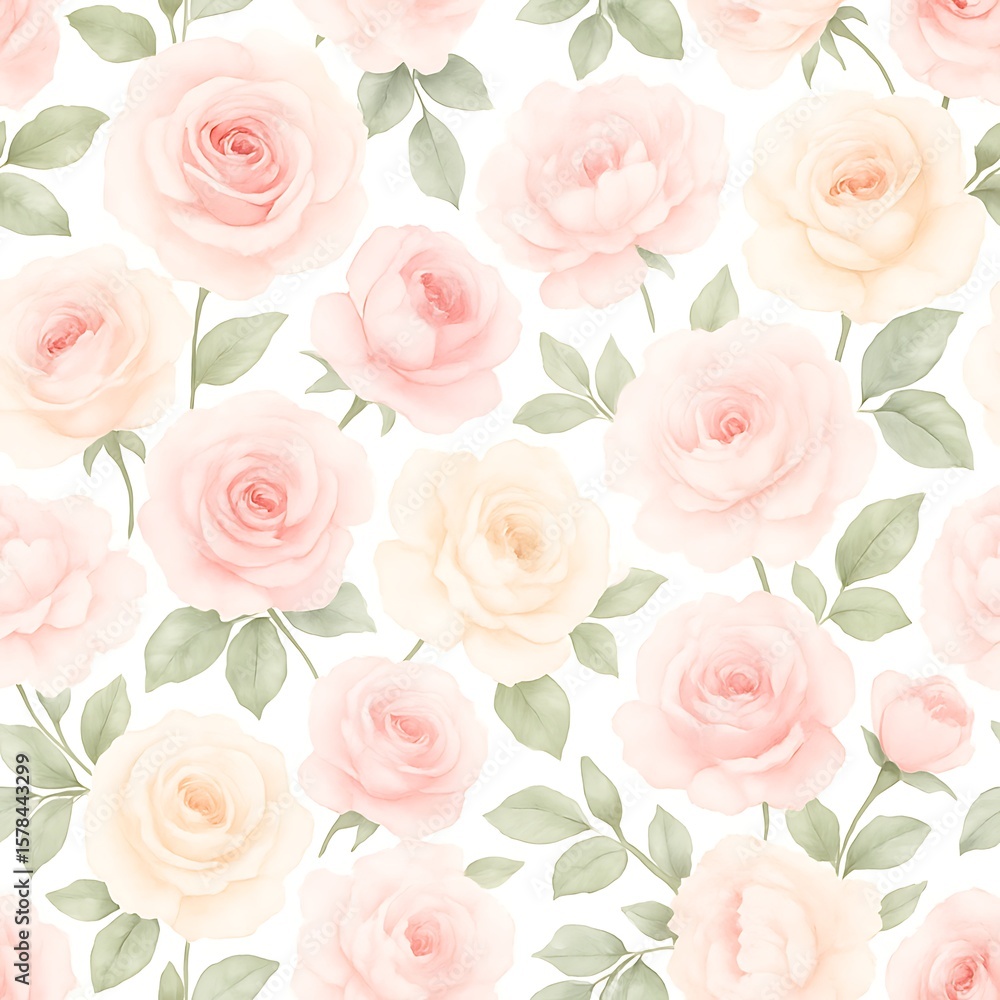 Fototapeta premium Romantic Botanical Illustration with Gentle Blossoms for Wedding and Love Themes.
