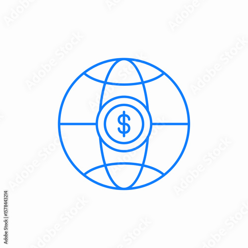global dollar icon sign vector