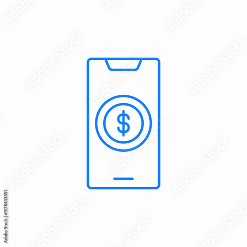 mobile dollar icon sign vector