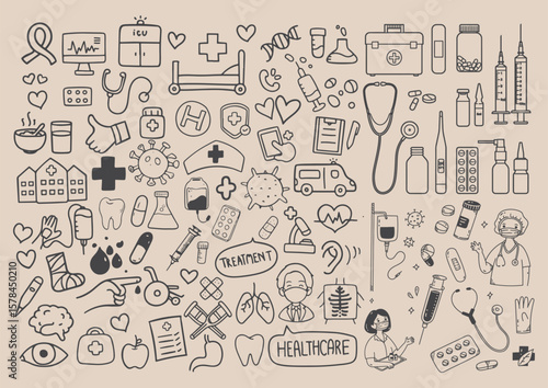 Medical doodles Art Illustration