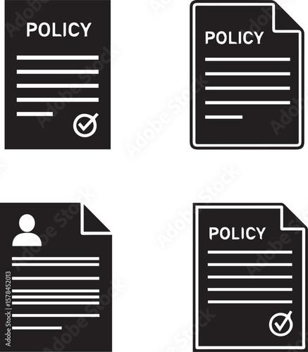 Policy Document Vector Icon | Official Guidelines & Business Rules Symbol