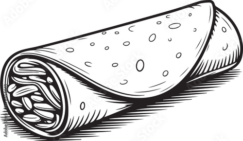 Rolled Burrito Illustration