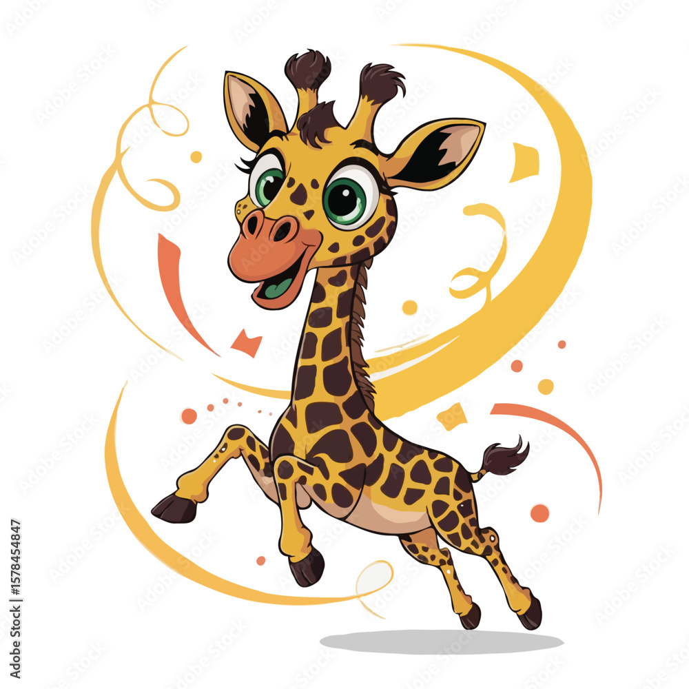 Fototapeta premium giraffe illustration character happy design