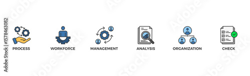 Total quality management banner web icon