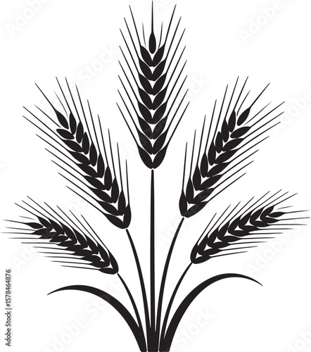 Wheat Bundle Silhouette SVG Farm Crop Vector