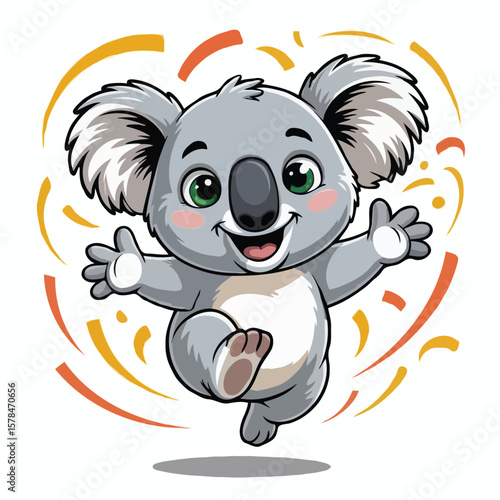 koala design illustration posing happy
