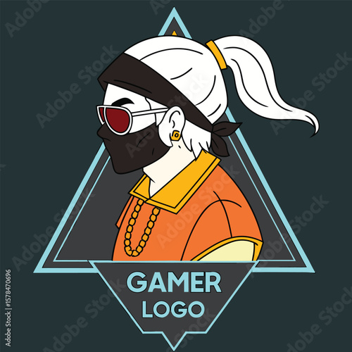 Stylized sinister figure vector illustration featuring a dark and ominous character design suitable for horror fantasy or edgy themes with a color palette including CMYK
