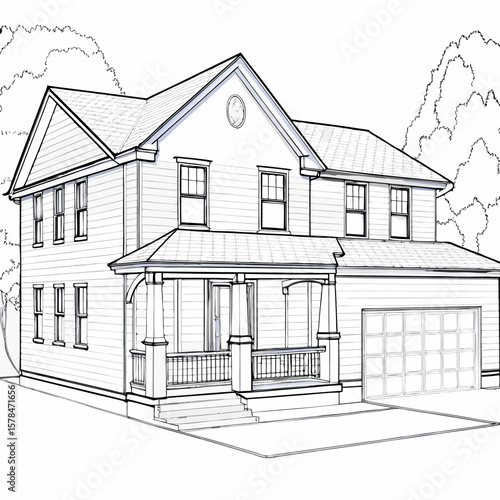 sketch of house