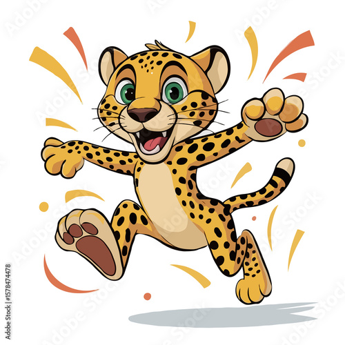 Leopard illustration design character happy