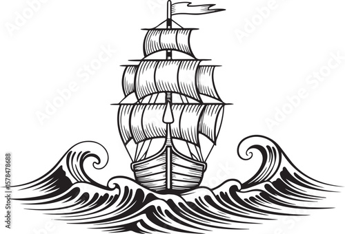 pirate ship silhouette