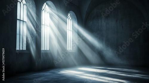 Sunlight through gothic windows