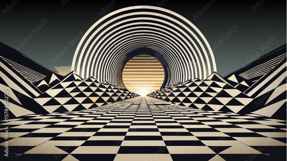 Fototapeta premium abstract 3d render of tunnel