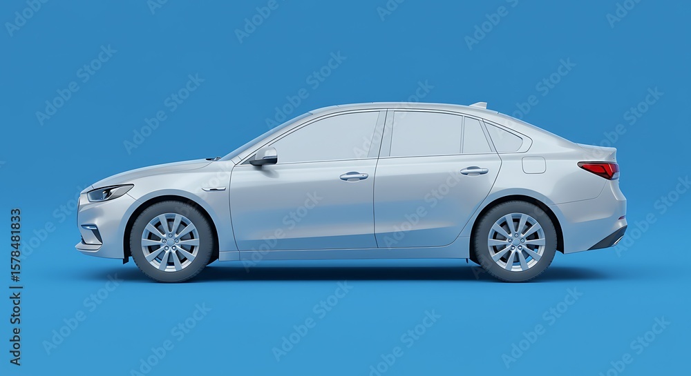 Obraz premium Modern silver sedan studio shot