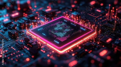 Edge AI chip computing network interface with decentralized nodes, low-latency processing, data routing, and secure on-device inference visual dashboard