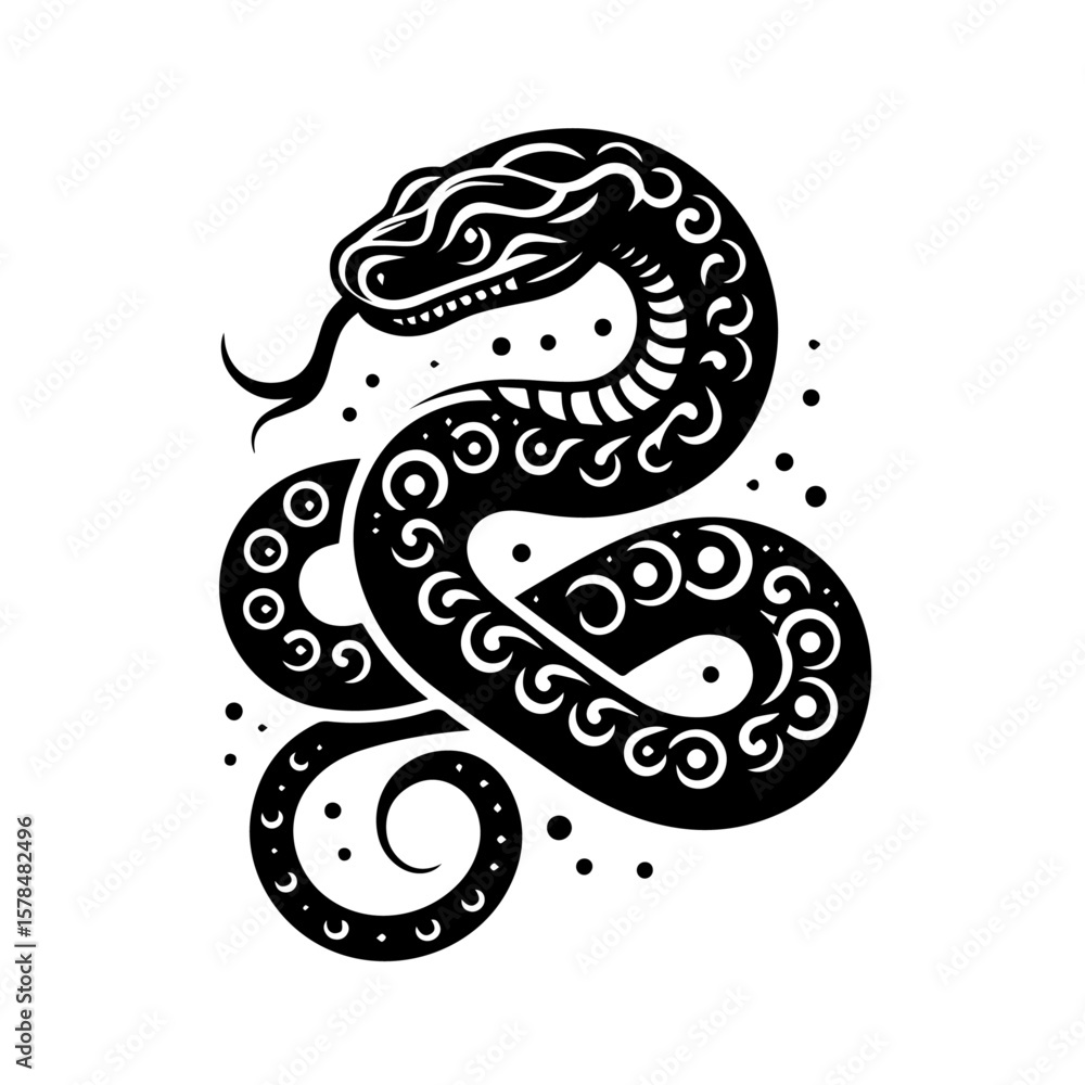 Fototapeta premium Black and White Illustration of a Dog