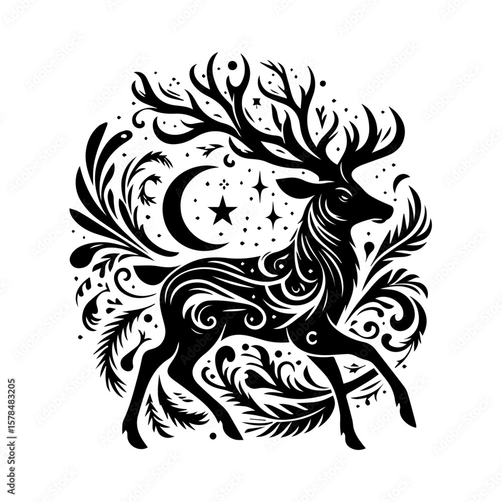 Obraz premium Abstract Black Design Element with Geometric Shapes and Lines for Creative Projects