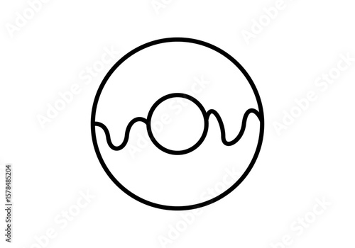 Icono negro de donuts en fondo blanco