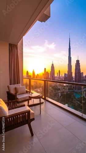 Dubai Sunset Balcony