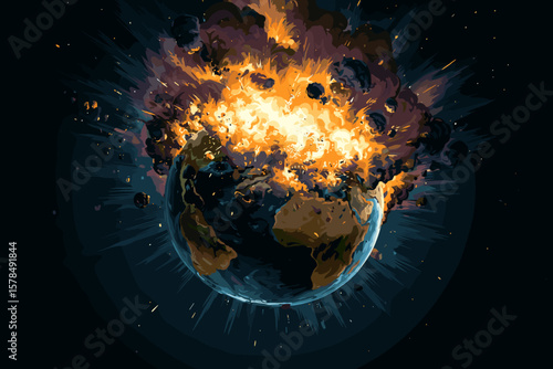 explosion of planet earth
