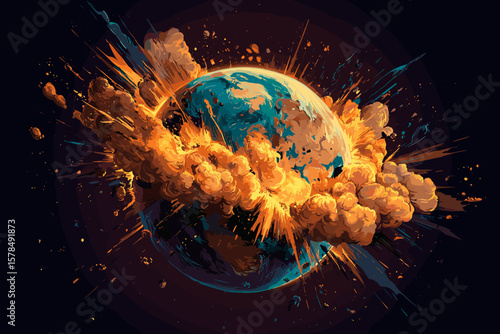 explosion of planet earth
