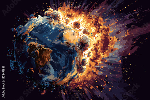 explosion of planet earth
