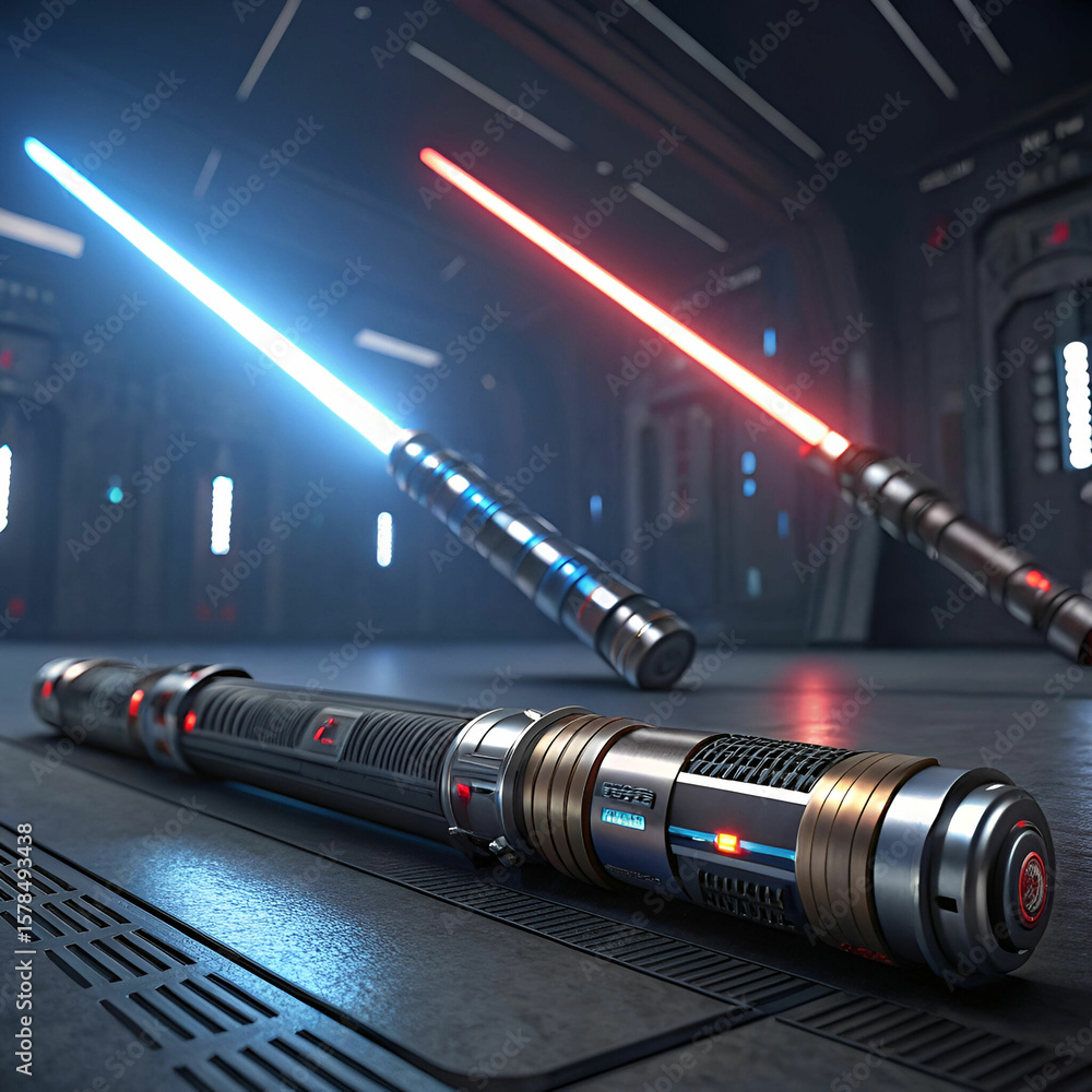 Naklejka premium realistic laser set for jedi knights futuristic