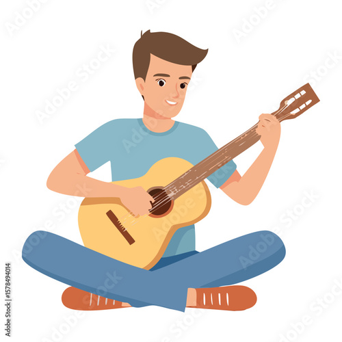 Musician playing guitar Silhouette