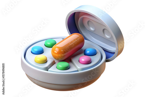 colorful pills in a container
