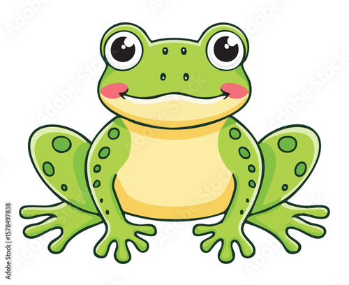 Toads and Frogs Vector Design  Flat Illustrations of Amphibians  Minimal Style Wildlife and Nature Graphics on White Background
