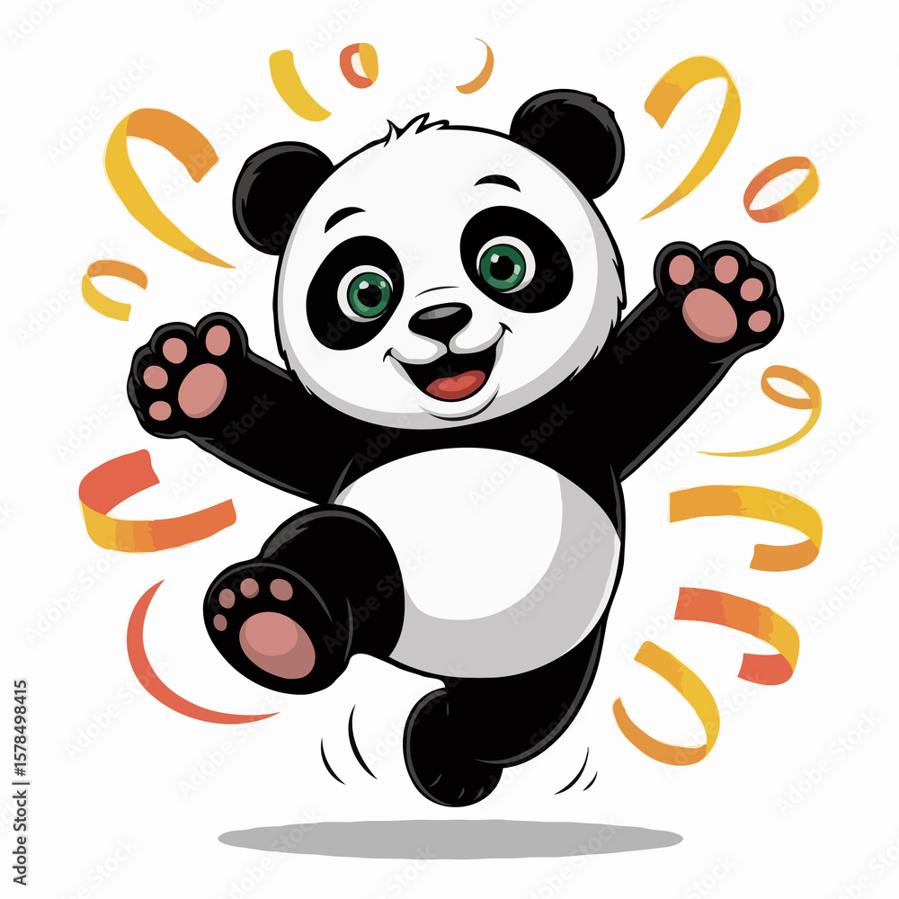 Fototapeta premium panda design illustration posing happy