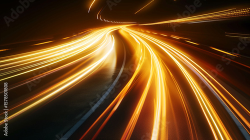 light trails on the road