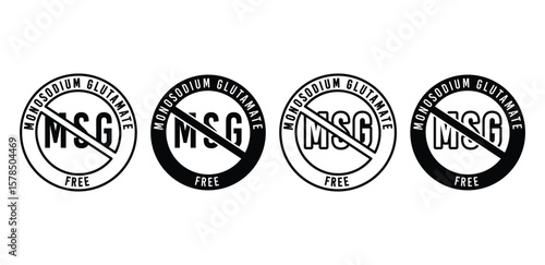 No MSG Icons Variations of a Circular Graphic Vector Design Illustration Template