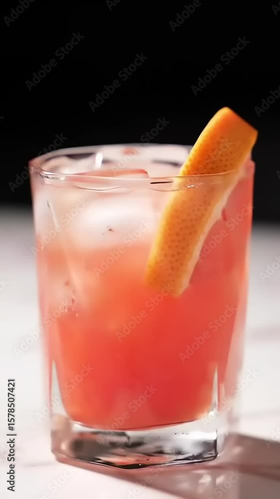 custom made wallpaper toronto digitalGrapefruit cocktail with ice, and rocks glass.
