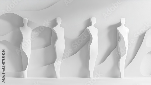 subtle shadow gradient highlighting organic silhouette shapes and soft delineation