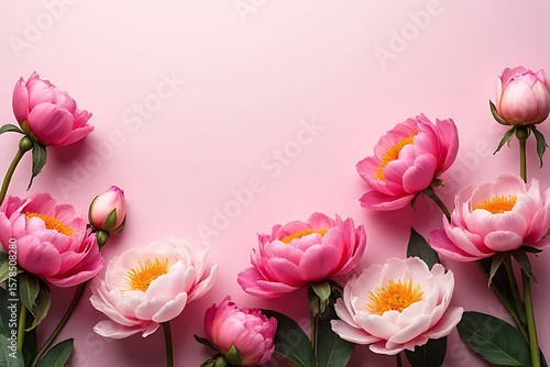 Pink and white tulips bloom beautifully, a fresh spring bouquet of floral beauty