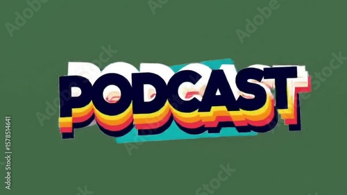 Retro Podcast Animation Intro | Vibrant 70s Style Colorful Text | Creative Visual for YouTube, Audio Shows, Branding & Media Promotions