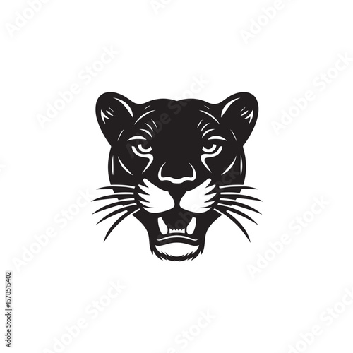 black panther head vector illustration
