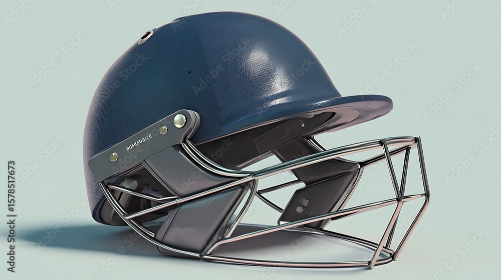Naklejka premium Cricket Helmet Close Up for Sports Safety Gear Concept