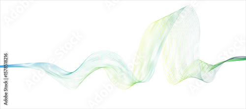 Abstract wave patterns in soft blue and green colors creating a delicate design for modern decor