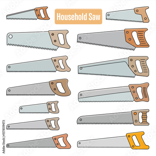 Collection of Hand Saws Various Sizes and Styles