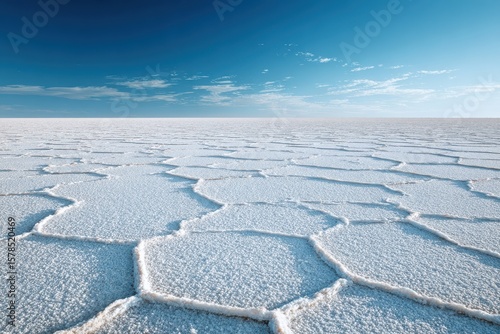 Salar de Uyuni Salt Flat Bolivia Hexagonal Patterns.