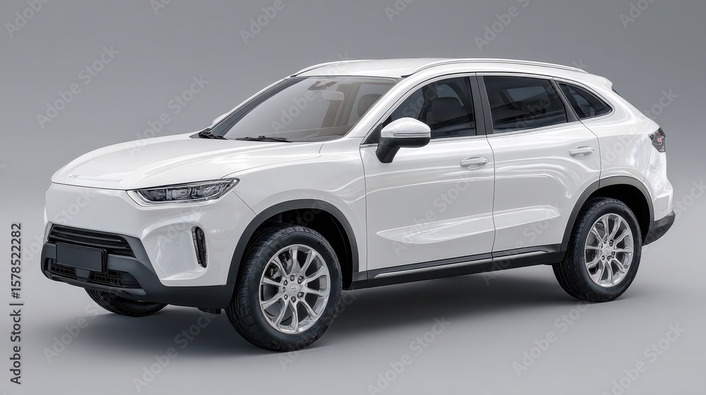Naklejka premium White SUV electric car