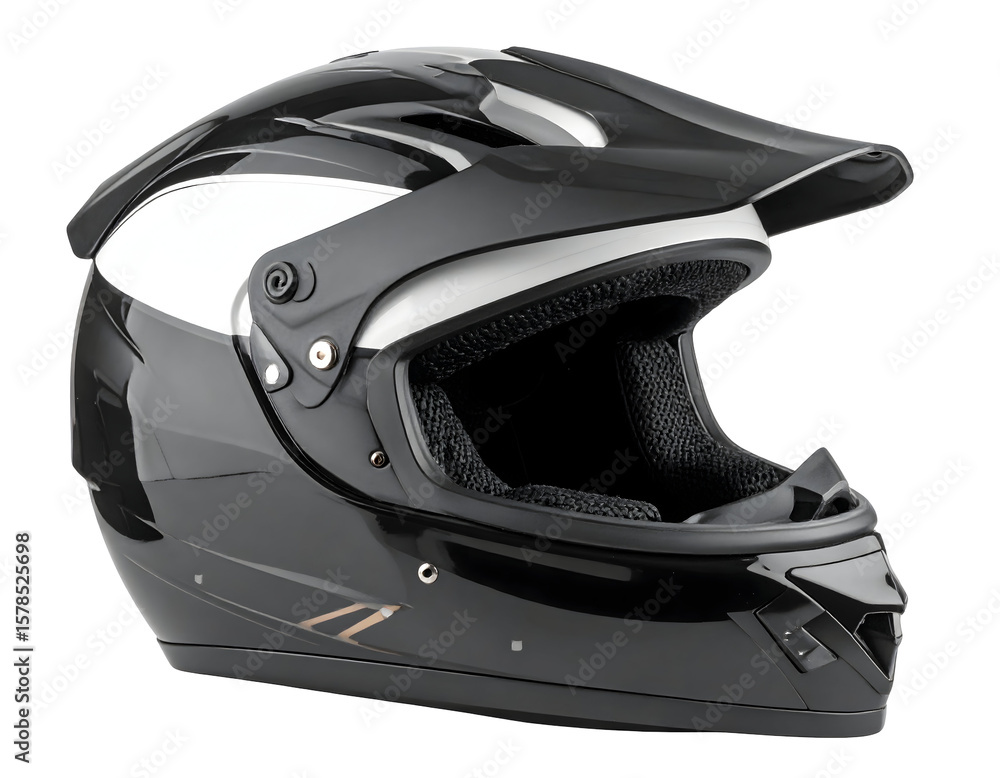 Fototapeta premium Black and white motocross helmet