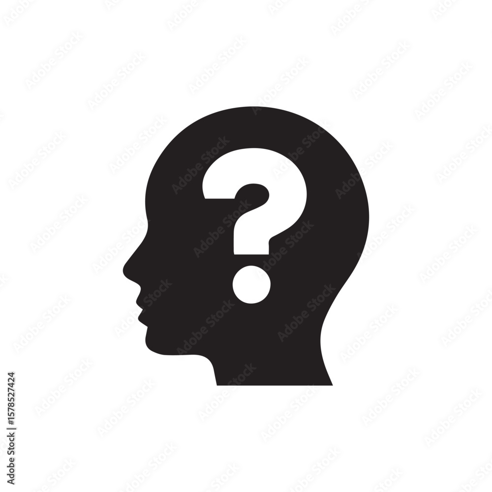 human head silhouette with question mark human head silhouette with question mark