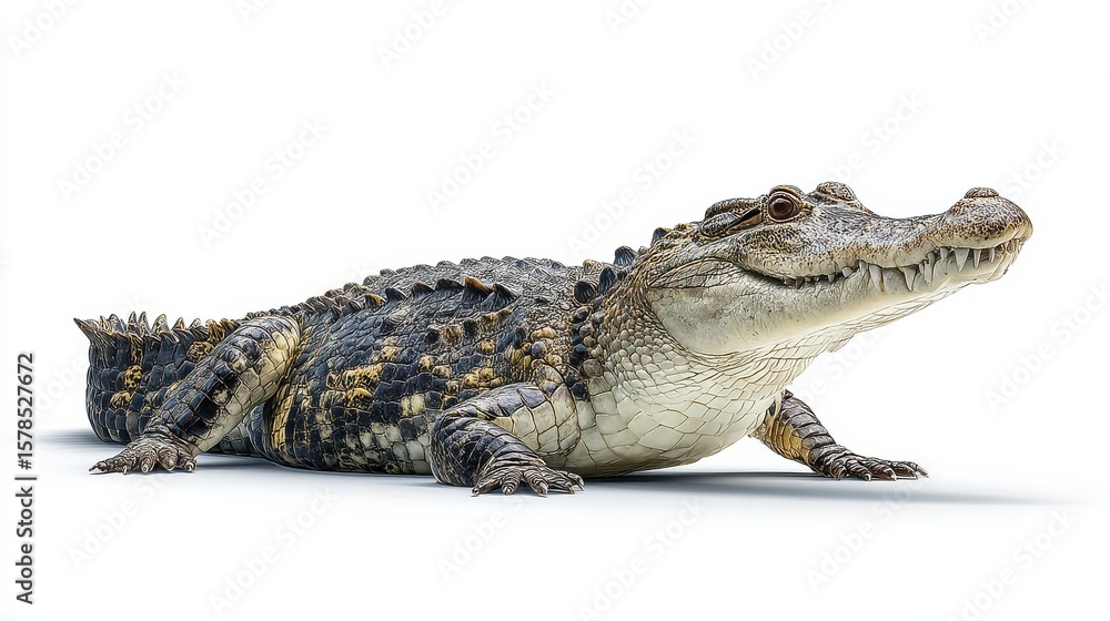 Naklejka premium illustration of a crocodile on a white background, no logos, no brands