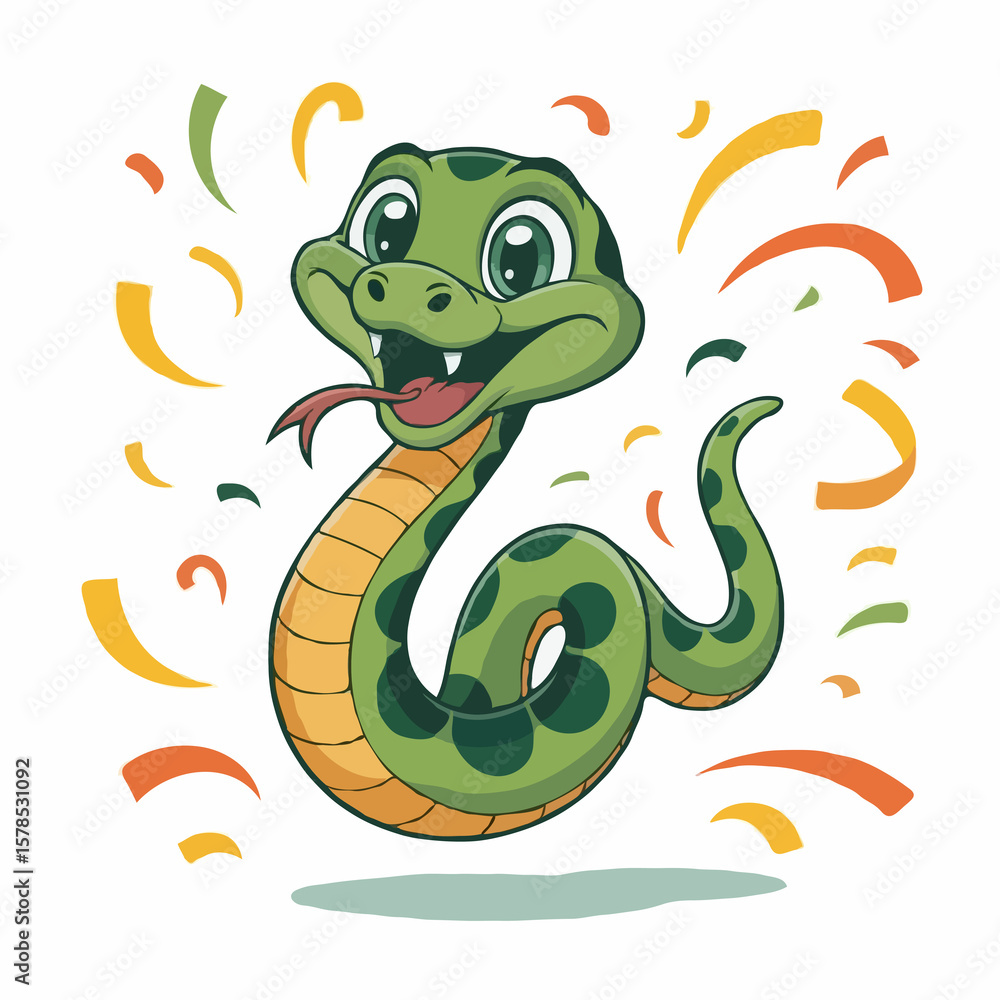 Fototapeta premium snake design illustration posing happy