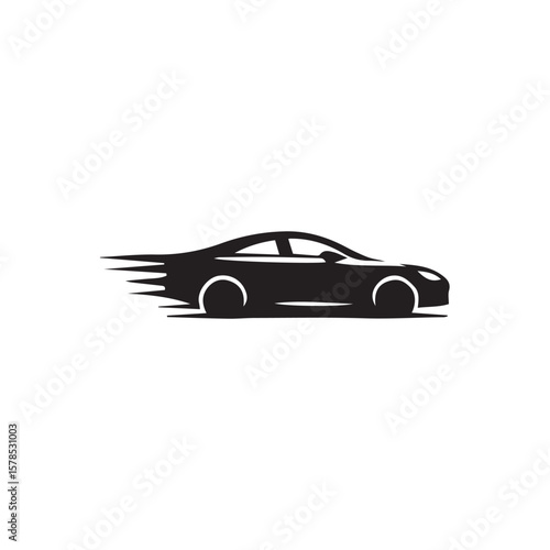 black car isolated on white background