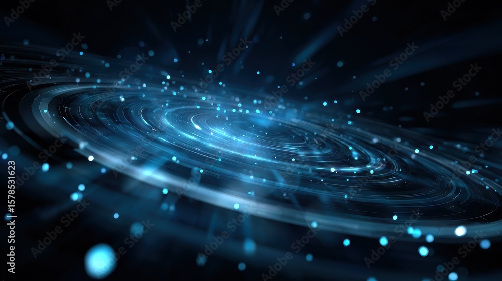 Obraz premium Stylish blue technology lights background