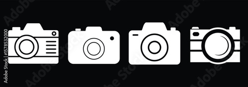 camera icon set. camera photo icon symbol, snapshot sign. camera silhouette vector illustration. EPS 10